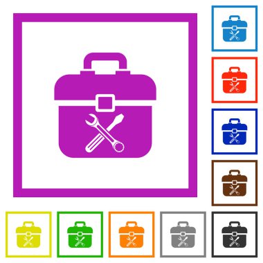 Araç kutusu düz çerçeveli simgeler