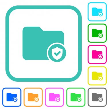 Korumalı dizin canlı renkli düz simgeler