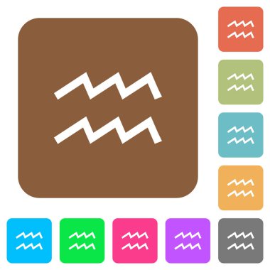 kova burcu sembolü yuvarlak kare düz simgeler