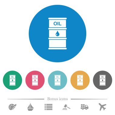 Petrol varil düz yuvarlak simgeler