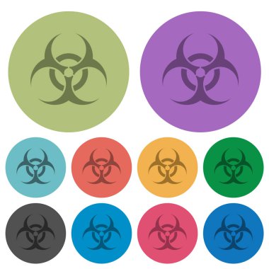 Biohazard işareti renk koyu düz simgeler