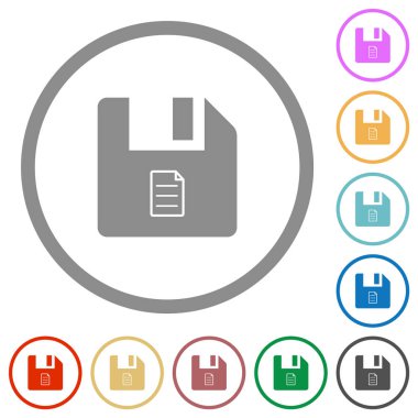 Anahatları ile dosya özellikleri düz simgeler