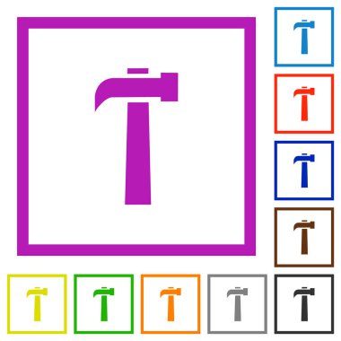 Eski çekiç düz çerçeveli simgeler