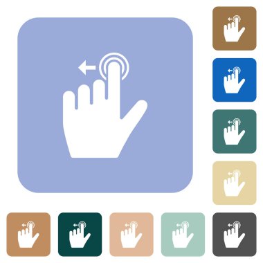 Sağ el slayt sol hareket yuvarlak kare düz simgeler