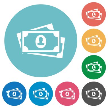 Düz yuvarlak simgeli daha fazla banknot