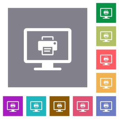 Ekran kare düz simgeleri yazdır