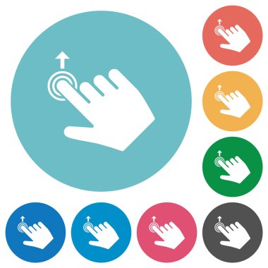 Sağ el hareket düz yuvarlak simgeler yukarı kaydırın