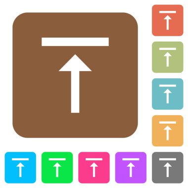 Yuvarlak kare renkli arkaplanlarda üst düz simgeleri dikey hizala.