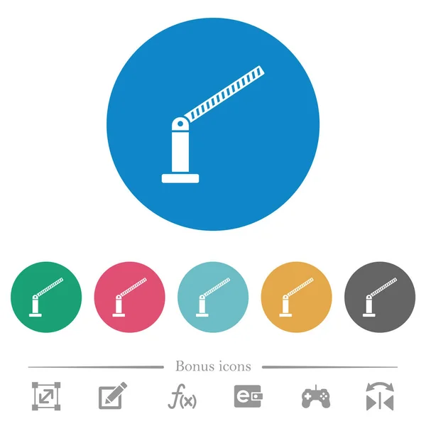 Geopende Barrière Platte Witte Pictogrammen Ronde Kleur Achtergronden Bonus Symbolen — Stockvector