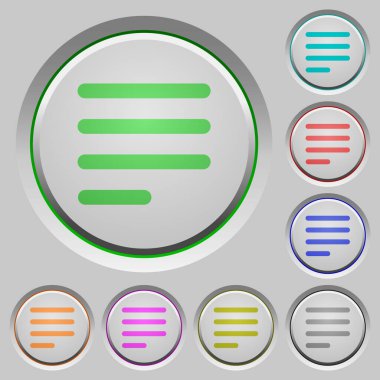 Metin hizalaması batırılmış düğmelerdeki son satır soldaki renk simgelerini haklı çıkarır