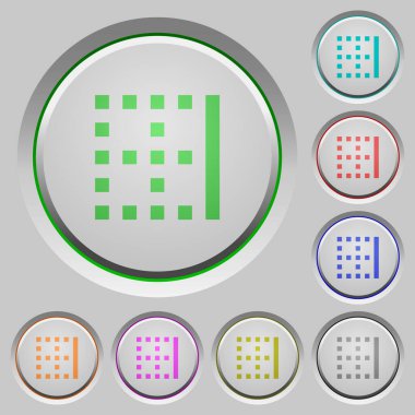 Batık düğmelerde sağ kenarlık renk simgeleri