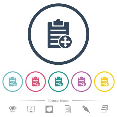 Yuvarlak çizgilerde düz renk simgelerini taşı. 6 bonus simgesi dahil.