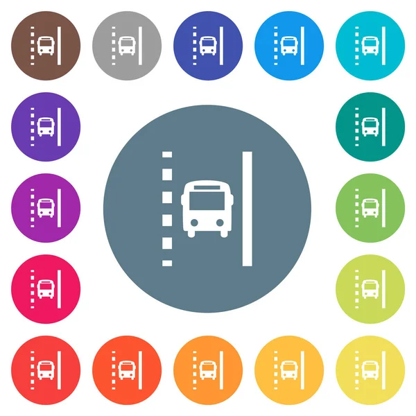 Bus Lane Flat White Icons Color Backgrounds Background Color Variations — Stock Vector