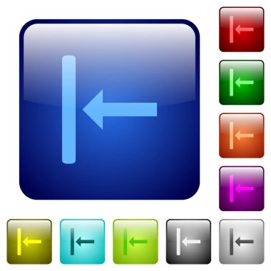 Yuvarlak kare renkli parlak düğme ile sol simgelere hizala