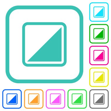 Beyaz arkaplan üzerindeki eğri kenarlıklarda nesne canlı düz simgeleri tersine çevir