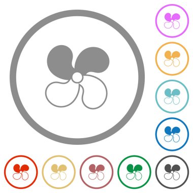 Araba vantilatörü seviyesi 2 düz renk simgeleri beyaz arkaplanda yuvarlak hatlar