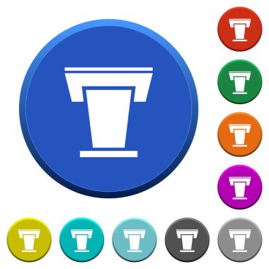 Konferans kürsüsü yuvarlak renk eğimli düğmeler pürüzsüz yüzeyler ve düz beyaz simgeler