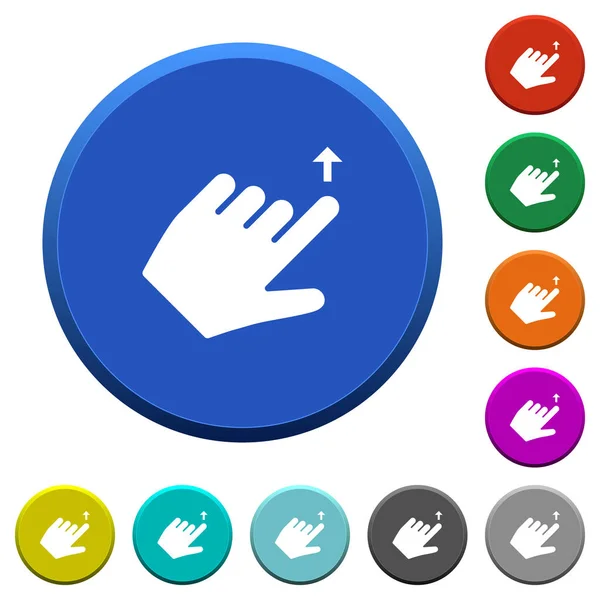 Left Handed Move Gesture Color Beveled Buttons Smooth Surfaces Flat — Stock Vector