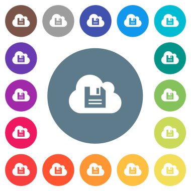 Yuvarlak renkli arka planlarda beyaz simgeler. 17 arkaplan renk varyasyonu dahil.