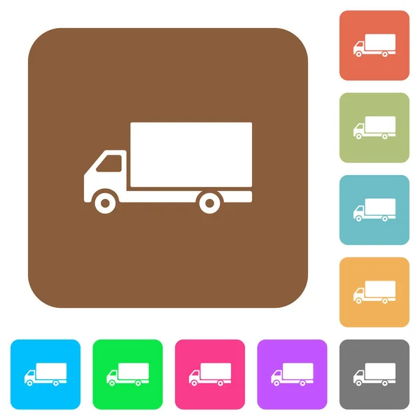 Freight Car Flat Icons Rounded Square Vivid Color Backgrounds — Stock Vector