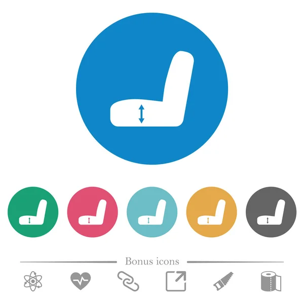 Autositzverstellung Flache Weiße Symbole Auf Runden Farbigen Hintergründen Bonussymbole Enthalten — Stockvektor