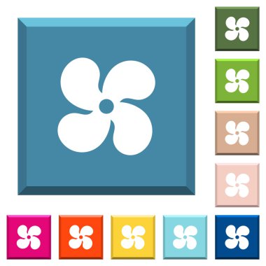 Otomobil fan seviyesi 4 beyaz simgeler köşeli kare düğmelerde çeşitli moda renklerde