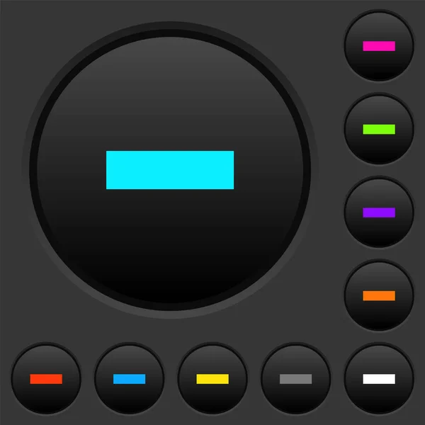 Remove Item Dark Push Buttons Vivid Color Icons Dark Grey — Stock Vector