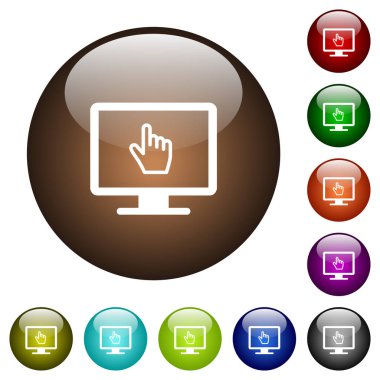 Yuvarlak cam düğmelerdeki imleç beyaz simgelerini birden fazla renkte görüntüle