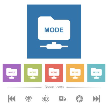 FTP transfer modunu kare arkaplanlarda düz beyaz simgeler olarak ayarla. 6 bonus simgesi dahil.