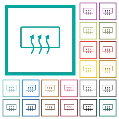 Arka pencere beyaz arkaplanda çeyrek çerçeve içeren düz renk simgelerini çözdür