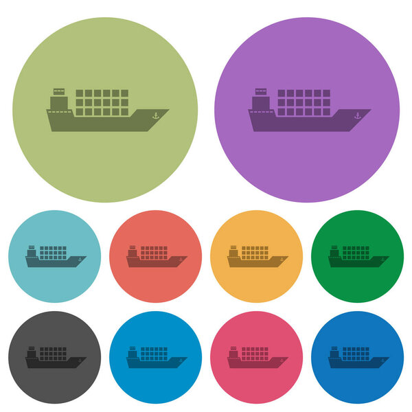 Freighter darker flat icons on color round background