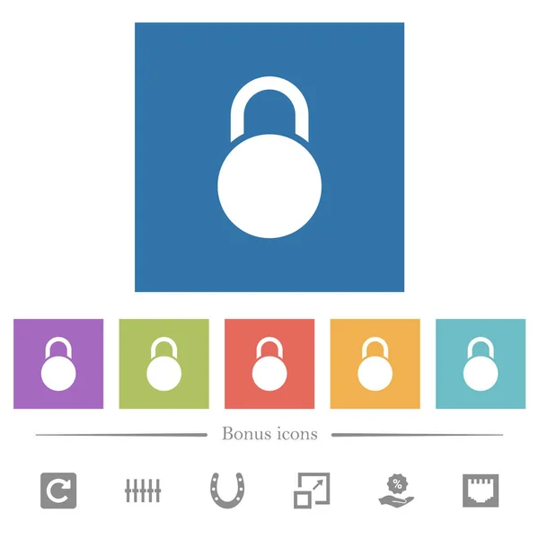 자물쇠는 네모난 배경의 아이콘이다 보너스 아이콘 — 스톡 벡터