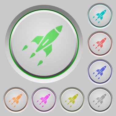 Batık düğmelerde roket rengi simgeleri