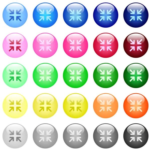 Minimice Los Iconos Flechas Conjunto Botones Esféricos Brillantes Color — Archivo Imágenes Vectoriales