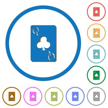 Sinek kızı kart düz renk vektörü simgeleri beyaz arkaplanda yuvarlak ana hatlarda gölgeler