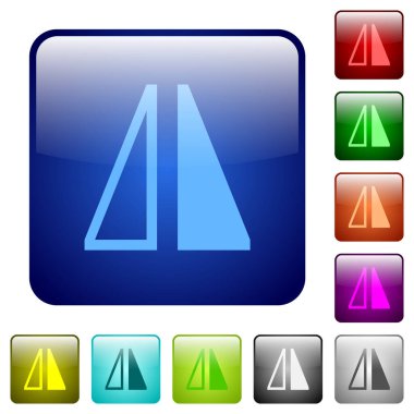 Yuvarlak kare renkli parlak düğmedeki yatay simgeleri çevir