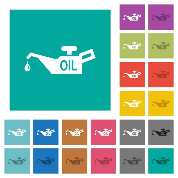 Iconos Planos Multicolores Caldera Sobre Fondos Cuadrados Lisos Incluidas Variaciones — Vector de stock