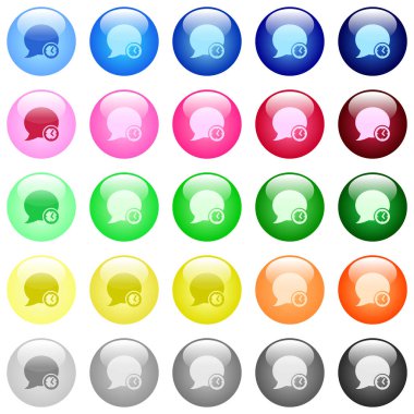 Günlük yorumu zaman simgeleri 25 renkli parlak küresel düğme setinde