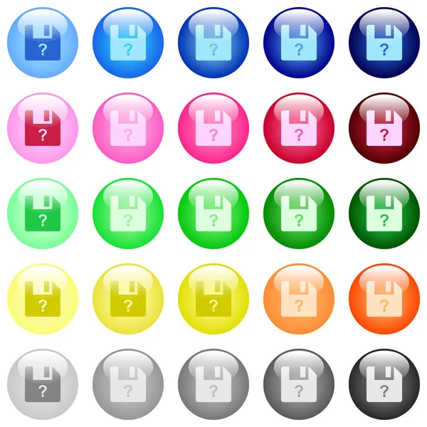 Unbekannte Dateisymbole Set Mit Farbig Glänzenden Kugelförmigen Knöpfen — Stockvektor