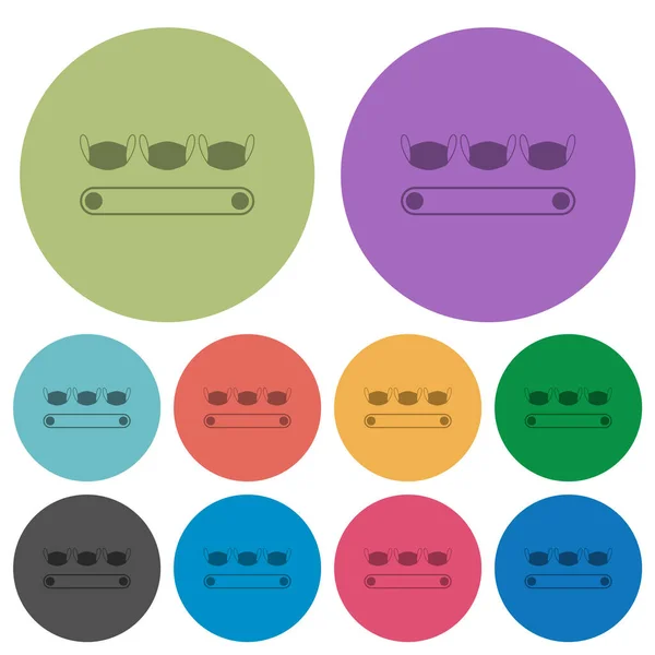 Μάσκα Κατασκευή Πιο Σκούρα Επίπεδα Εικονίδια Στο Χρώμα Στρογγυλό Φόντο — Διανυσματικό Αρχείο