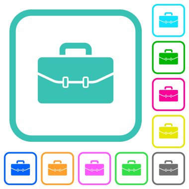 Beyaz arkaplanda kıvrımlı sınırlarda iki tokalı canlı renkli düz simge