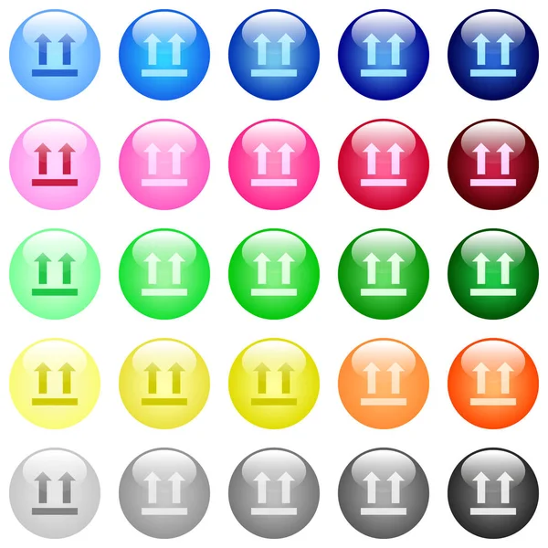 Side Sign Icons Set Color Glossy Spherical Buttons — Stock Vector