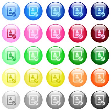 Kişi simgeleri 25 renkli parlak küresel düğme kümesine ekle