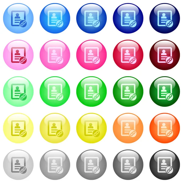 Kişi simgeleri 25 renkli parlak küresel düğme kümesine ekle