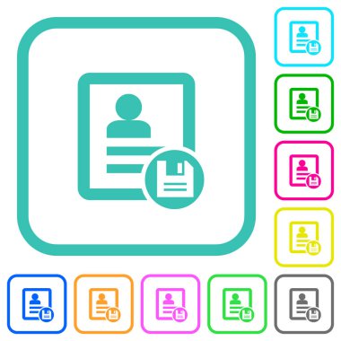 Kişi değişikliklerini beyaz arkaplan üzerindeki eğri kenarlıktaki canlı renkli düz simgelerde kaydet