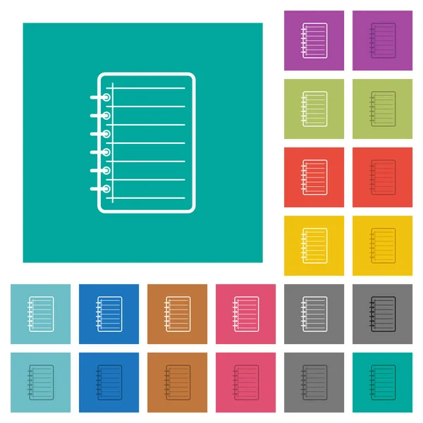 Notepad Multi Colored Flat Icons Plain Square Backgrounds Included White — Stock Vector