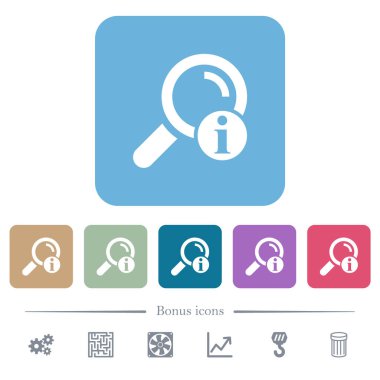 Renkli yuvarlak kare arkaplan üzerine beyaz düz simgeler ara. 6 bonus simgesi dahil