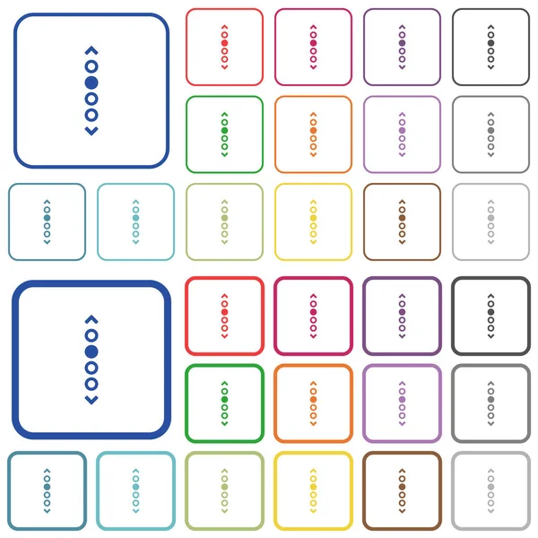 Página Vertical Navegación Color Iconos Planos Marcos Cuadrados Redondeados Versiones — Archivo Imágenes Vectoriales