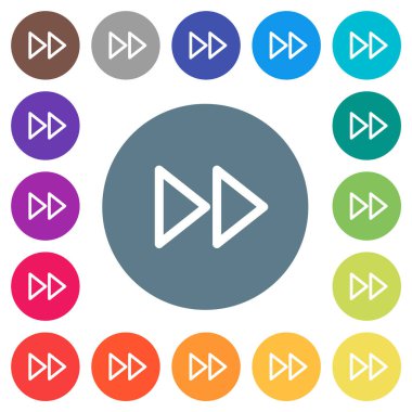 Yuvarlak renkli arkaplanlarda orta ileri düz beyaz simgeler. 17 arkaplan renk varyasyonu dahil.