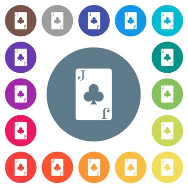 Sinek valesi kart düz beyaz simgeler yuvarlak renk arkaplan. 17 arkaplan renk varyasyonu dahil.